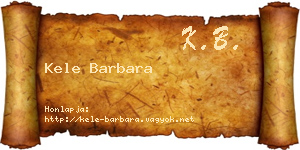 Kele Barbara névjegykártya